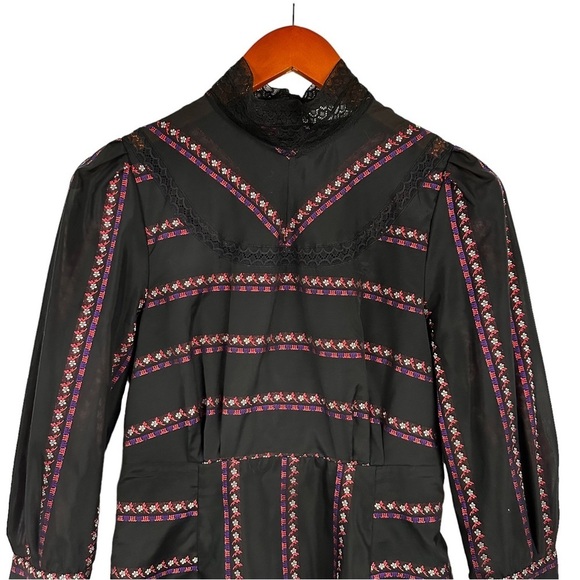 SANDRO Sibel Mock Neck Long Sleeve Dress - Picture 6 of 14